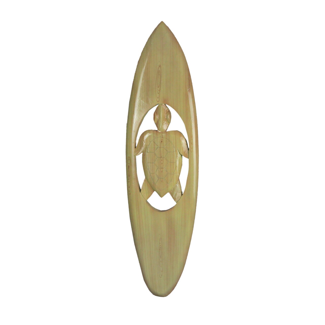 Hand Carved Cut-Out Sea Turtle Wooden Surfboard Decorative Wall Hanging 32 Inch